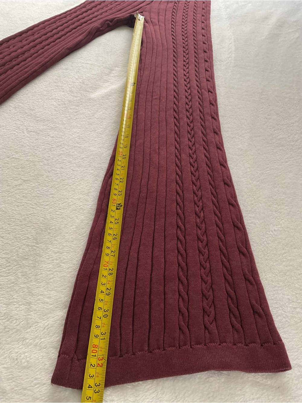 Gymshark Rest Day Cable Knit Flare Pants Women’s M Burgundy NWT - Picture 8 of 12